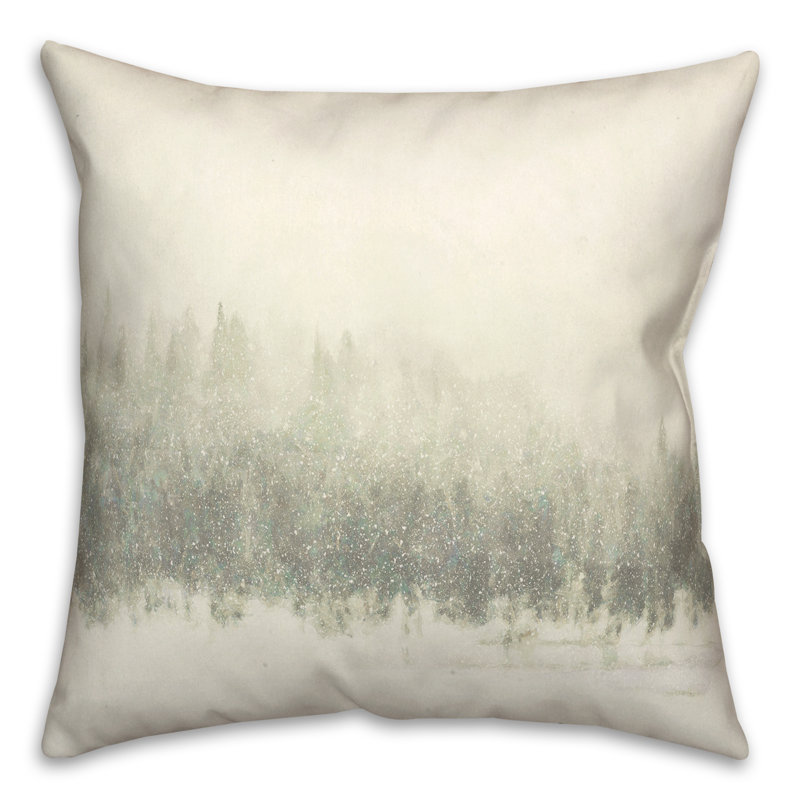 Housse de coussin carré Let It Snow Tree Line, 20 po x 20 po