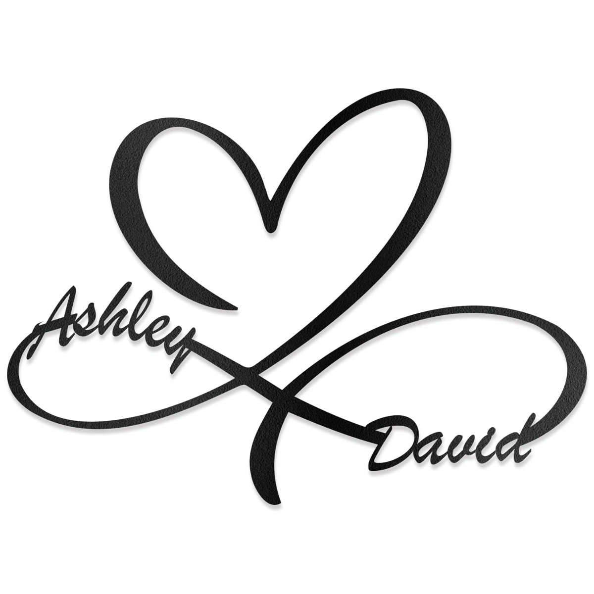 Heart Personalize Name Metal Signs, Gold Wall Decor Accents