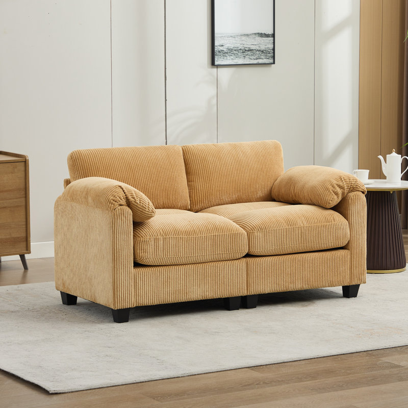 60.6'' Modular Loveseat Sofa, Yellow