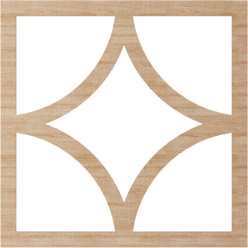Médaillon de plafond ajouré en bois Statesman, Aulne, H 38 po x l 38 po x P 0,38 po