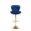 Ensemble de 2 tabourets de bar avec repose-pieds chromé et base pivotante à hauteur réglable en velours-672189967