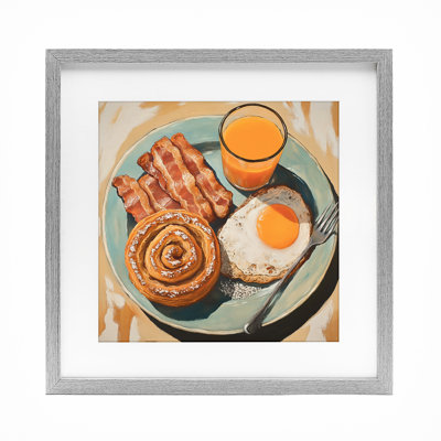 Cinnamon Roll Breakfast Framed Print Under Glass, design by Tina LeCour