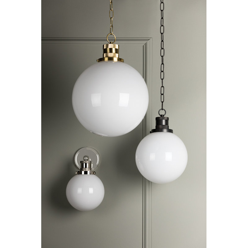BEVERLY Pendant by ZIO & SONS, 14.75" H x 10" W x 10" D, Aged Brass