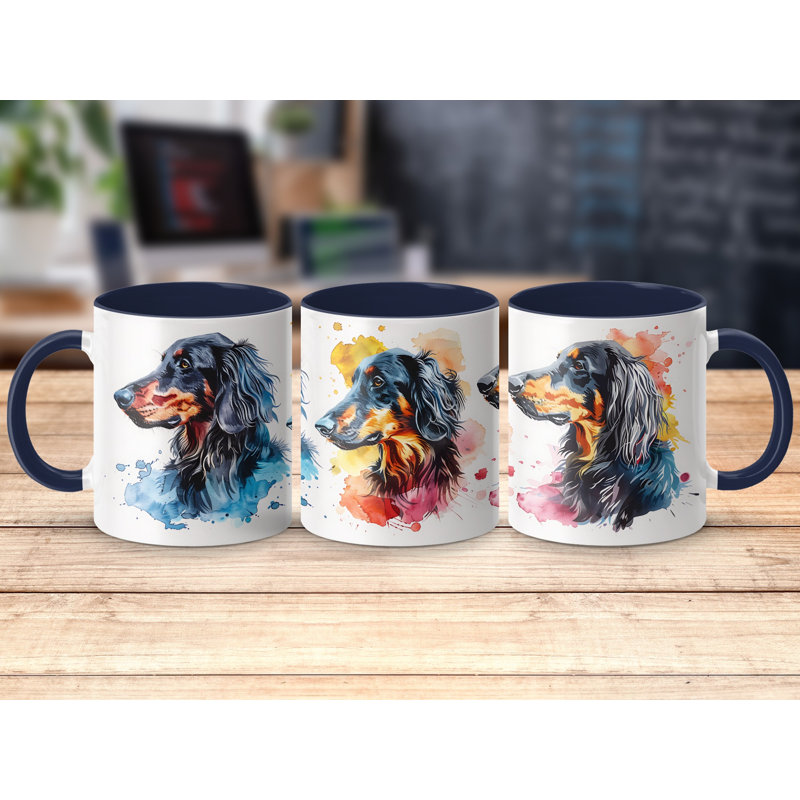 11oz Watercolour Gordon Setter Design Coffee Mug, 3