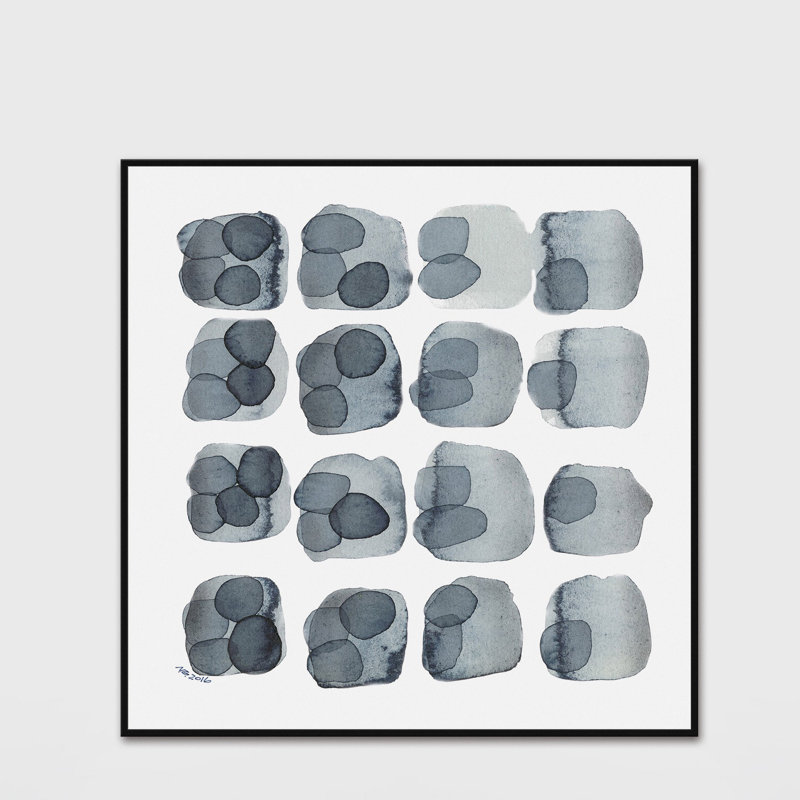 'Indigo Four' Floater Framed Print on Canvas, 12" H x 12" W x 1.5" D