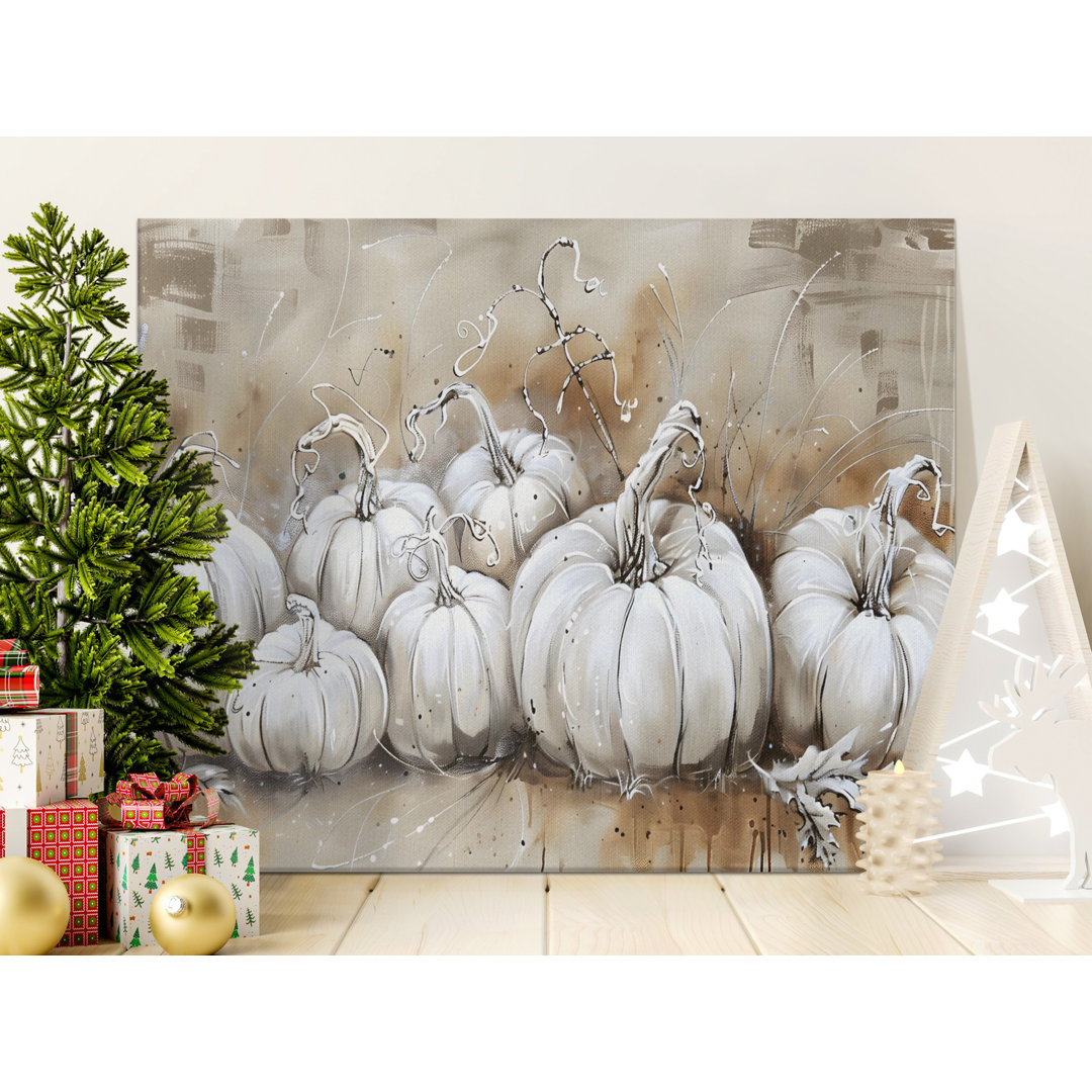 White Pumpkin Canvas Wall Art, Modern Fall Decor, Gallery Wrapped Canvas Print, Ready to Hang, Archival Inks, Autumn Statement Piece
