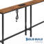 Table console de 220 cm de long, réglable en hauteur, avec station de charge intégrée de 15 cm d'épaisseur, 2 prises secteur, ports USB et USB-C.