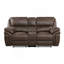 Causeuse de salon moelleuse et moderne avec cadre en bois et microfibre brun-1727921005