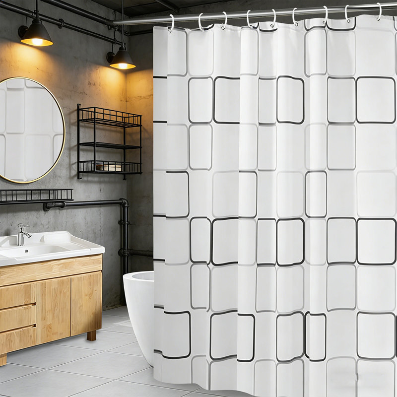 Doublure de douche en plastique - Doublure de rideau de douche en PEVA de qualité supérieure avec œillets antirouille, rideaux de douche imperméables pour salle de bain (71 po x 71 po)