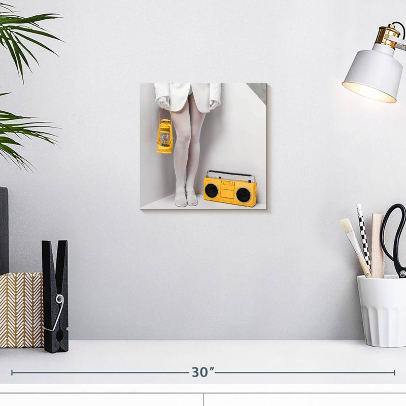 Shuttleworth Lamp And Boombox, 10" H x 10" W