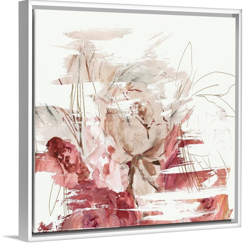 « Crimson Lust II » par PI studio-reproduction d’art sur toile, Cadre blanc, H 32 po x l 32 po x P 1,75 po