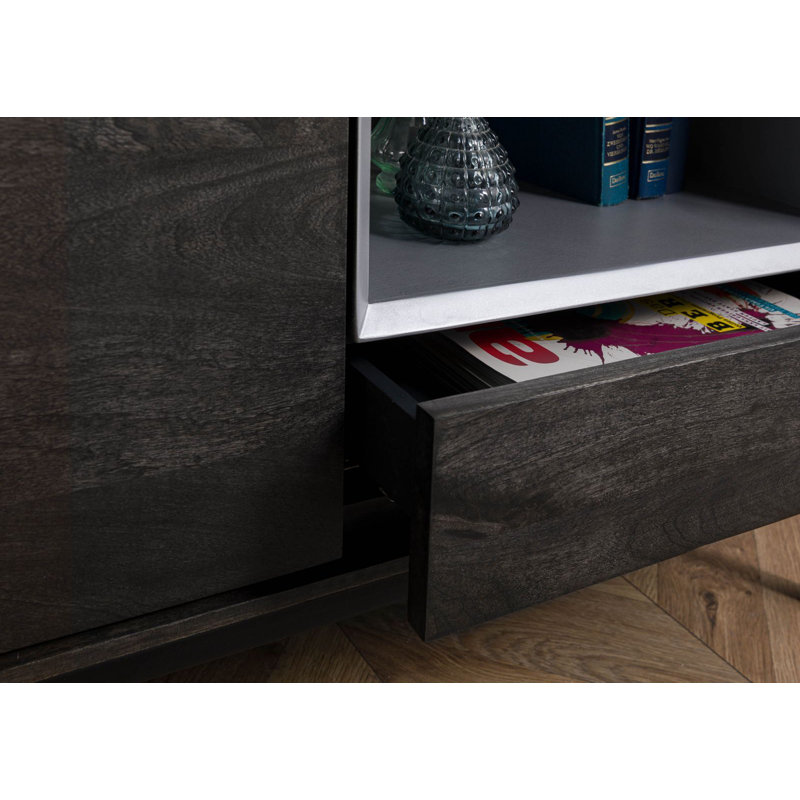 Chicago Unfinished TV Stand for TVs up to 75", in Grey