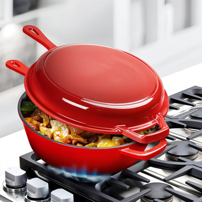 Belfry Kitchen 5.8L Cast Iron Round Braiser with Lid