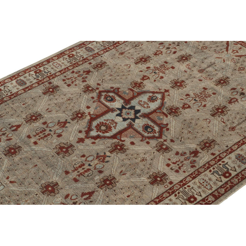 Burano Hand Knotted Wool Floral Area Rug, Rectangle 10' x 14'