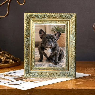 Cadre 3 photos antique doré raffiné pour présentation de photos d'animaux 8 po x 10 po