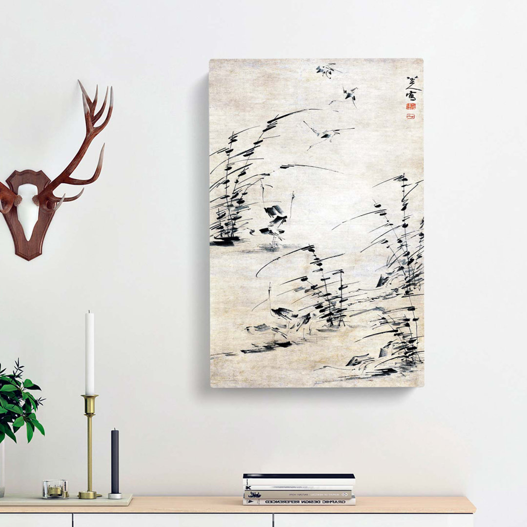 Twelve Egrets by Bada Shanren - Wrapped Canvas