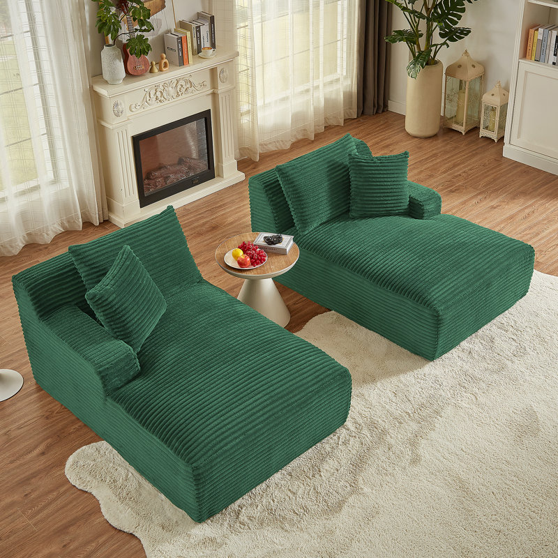 Méridienne compressible double - aucun assemblage requis, causeuse moelleuse moderne pour le salon et la chambre à coucher