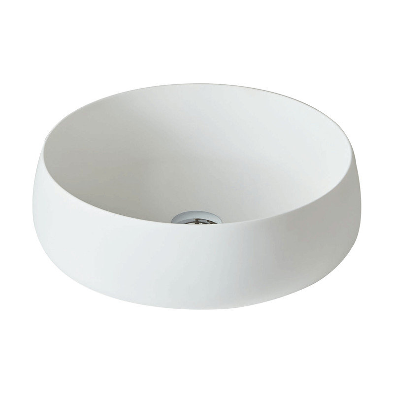 Lavabo vasque de salle de bain à surface solide en résine solide CASAINC, Blanc mat
