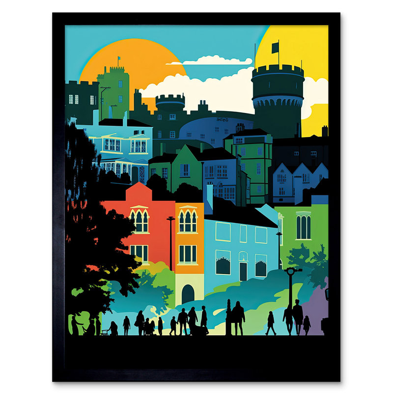 Lucetta Nottingham City Abstract Multicoloured Cityscape - Single Picture Frame Print