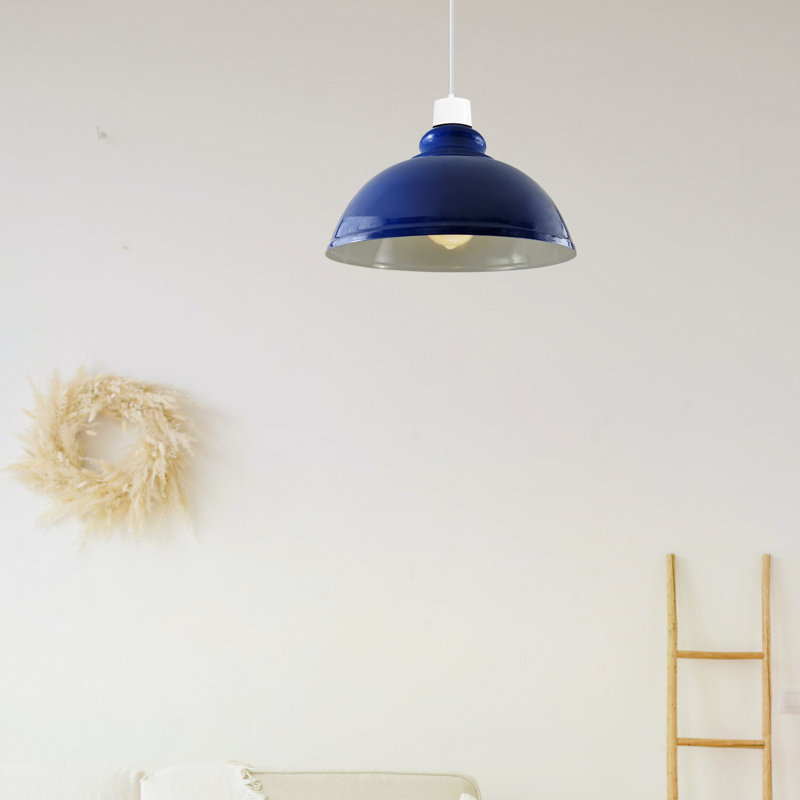 Trabelsi 17cm H Metal Dome Lamp Shade, Navy Blue