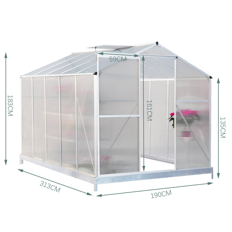 Aiza Greenhouse, 195cm H x 190cm W x 314cm D, White