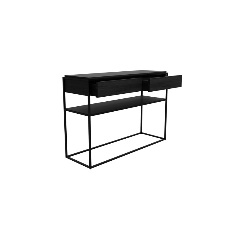 Monolit 48'' W Solid Wood Console Table, Black