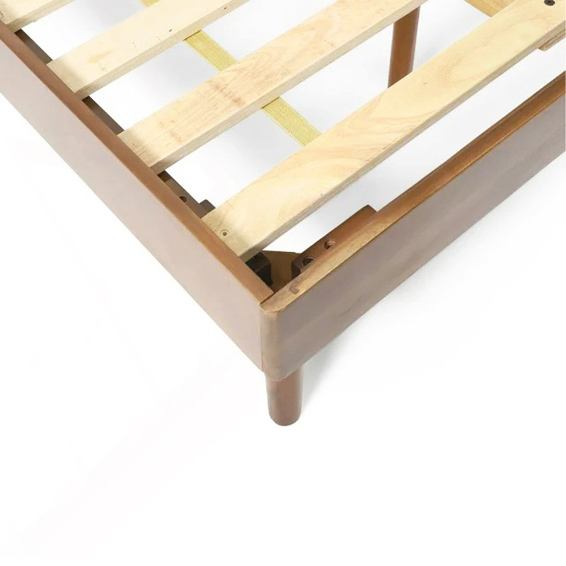 Lit plateforme en bois massif (lit simple), Lit simple, Brun
