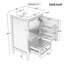Meuble-lavabo de 20 pouces avec lavabo, armoire, tablette de porte, tiroir et patins réglables noirs