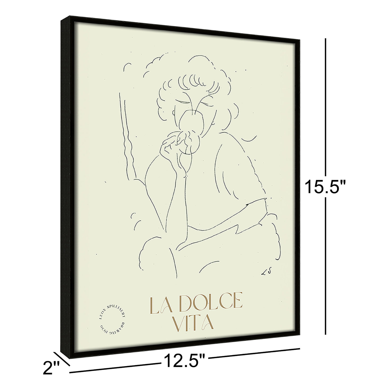 Dottie "La Dolce Vita" Print, Espresso, 15.5" H x 12.5" W