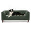 Canapé pour animaux de compagnie avec dossier et accoudoirs, canapé pour animaux de compagnie rectangulaire moderne convenant aux petits et moyens chiens, canapé pour chien confortable à coussin moelleux, - Vert olive-771895178