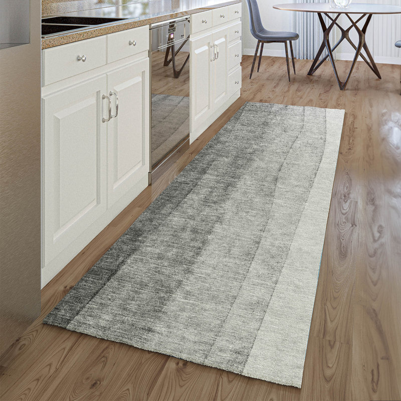 Premium Machine Washable Prisco Gray Rug, Runner 2'3" x 7'6"