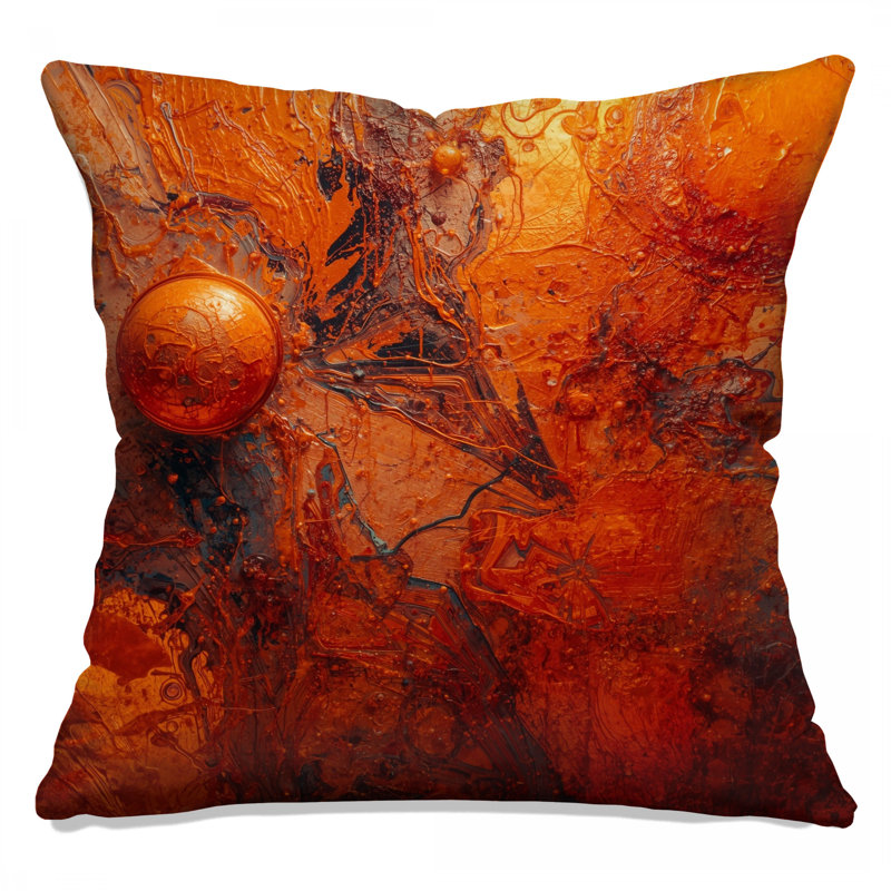 Coussins décoratifs orange à texture abstraite, 20 x 20 pouces