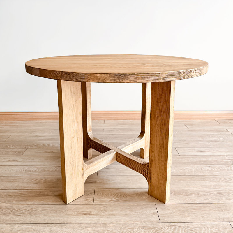 Harlow Round Solid Wood Dining Table, 30"H x 52"L x 52"W