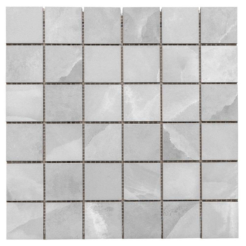 12" x 12" Porcelain Grid Wall & Floor Tile, Gray