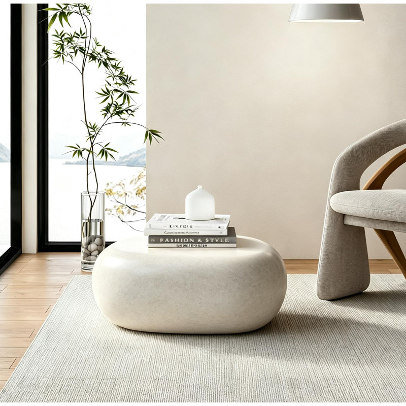 Table basse en béton 27,95 po Pruitt, Blanc