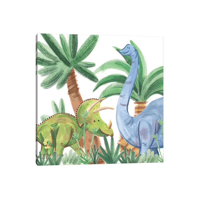 Dino Buddies II by Jamie Douglas - Wrapped Canvas Painting, 30.48 cm H x 30.48 cm W