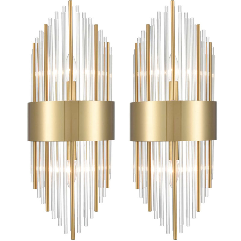2 - Light Dimmable Vanity Light, Brass
