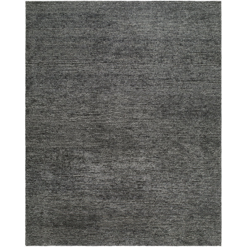 Alfie Hand Knotted Wool Area Rug, Gray, Rectangle 8' x 10'