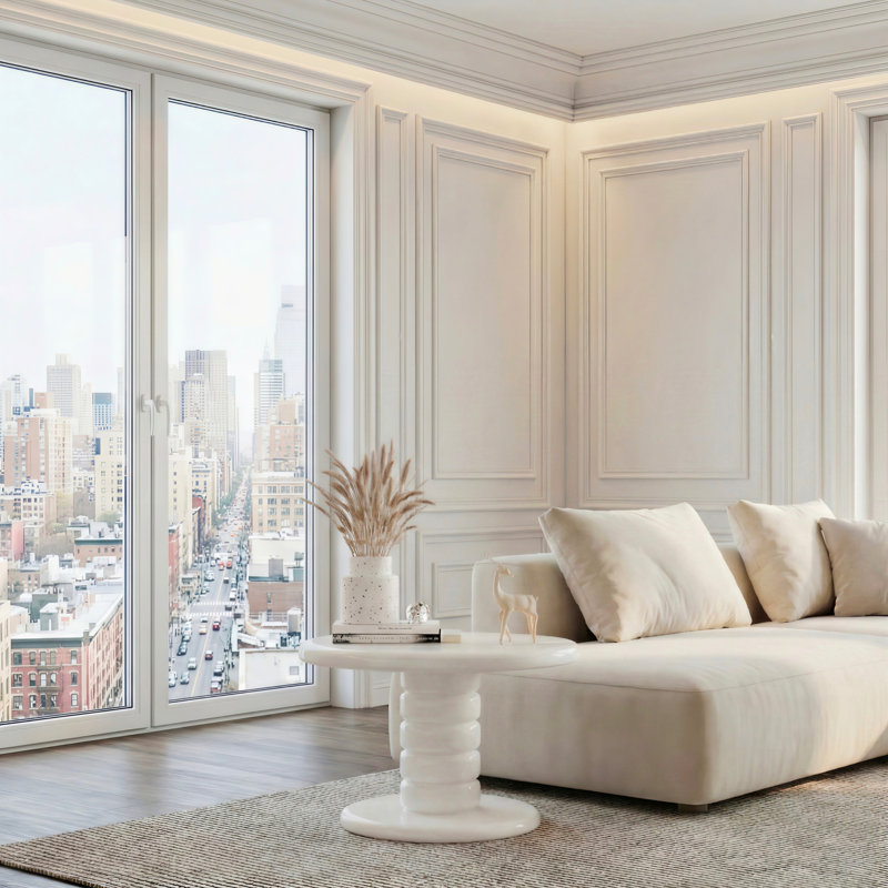 Table de bout moderne pavée empilable avec finition ultrabrillante, durable et élégante pour les intérieurs contemporains