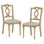 Set Of 6 Dining Chairs With Cross-Back & Upholstered Seat, Oak-472954030