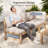 6 - Person Outdoor HIPS Patio Conversation Furniture Set, Brown-1664528142