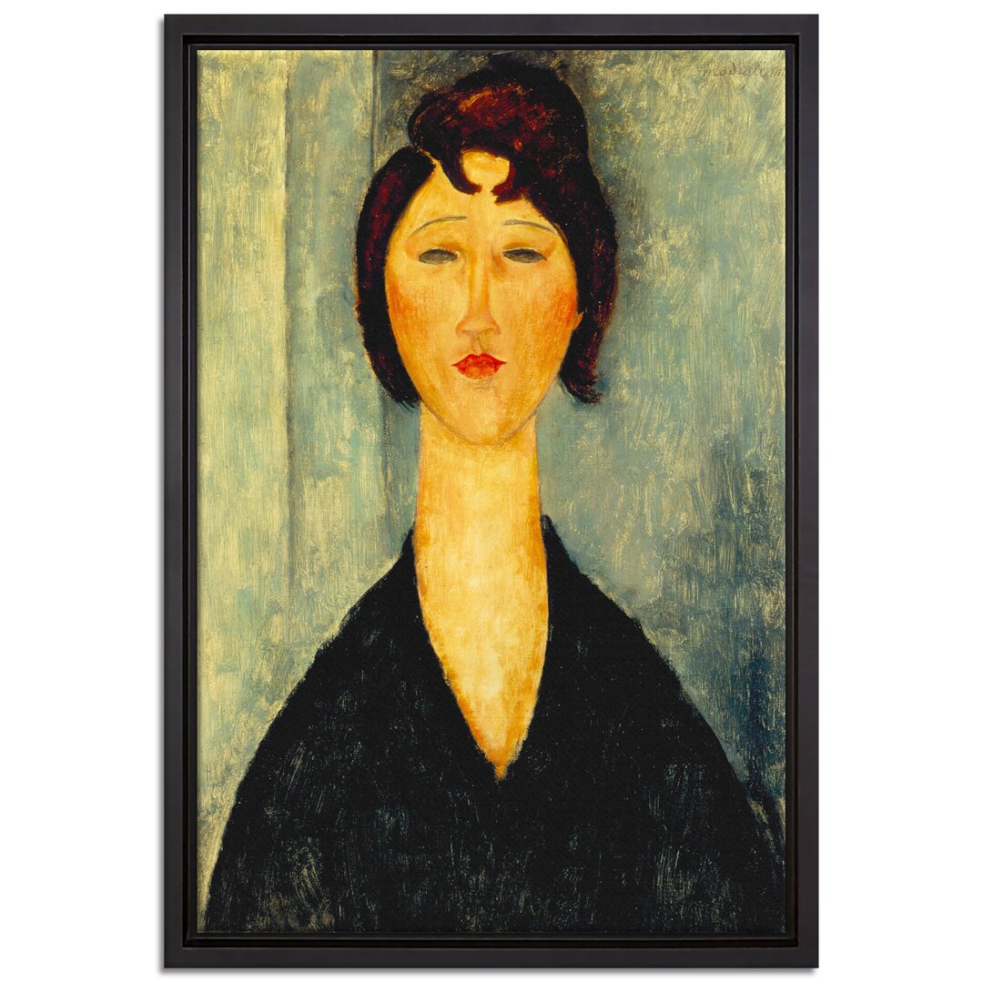 Gerahmtes Leinwandbild Portrait of a Young Woman von Amedeo Modigliani