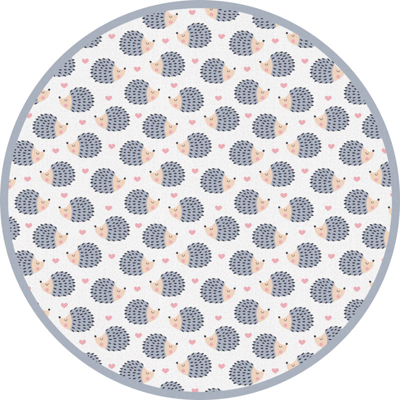 Ajeta Vinyl Machine Printed Area Rug, Round 150cm