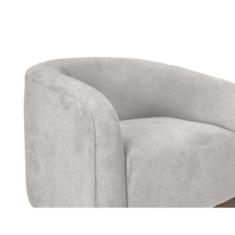 Bedfordshire Wooden Frame & Base, Armchair, Beige Polyester