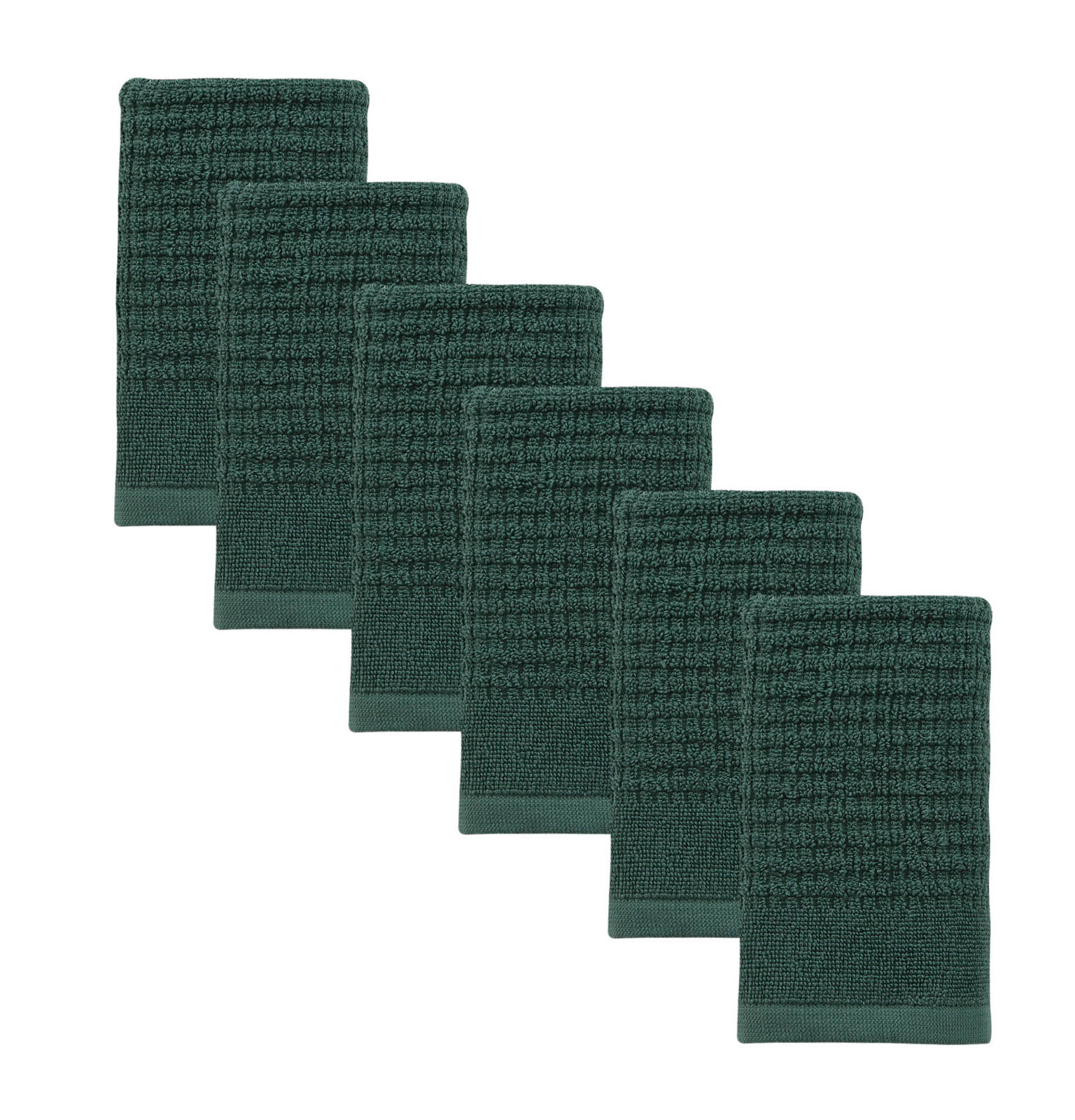 Earline 6-Piece Turkish Cotton Washcloth Set, Green
