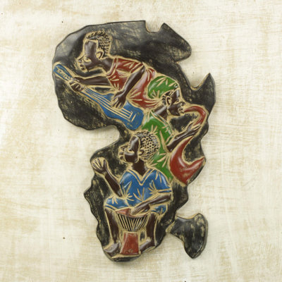 Emaan Handmade Boho People Wall Decor on Solid Wood