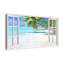Tropical Palms Window View - Wrapped Canvas Print