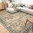 Myshawn Dua Distressed Border Brown Gray Beige Machine Washable Area Rug-1771649821