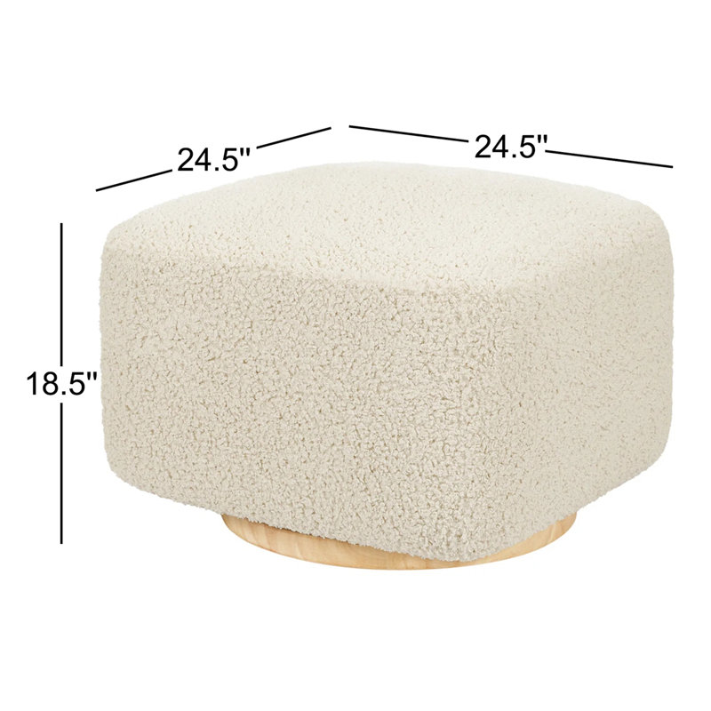 Kiwi Gliding Ottoman, Natural, Almond Teddy Loop