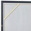 Toile carrée à rayures abstraites carrées dorées et grises avec cadre en métal doré, 40 po x 40 po - Peinture sur toile flottante